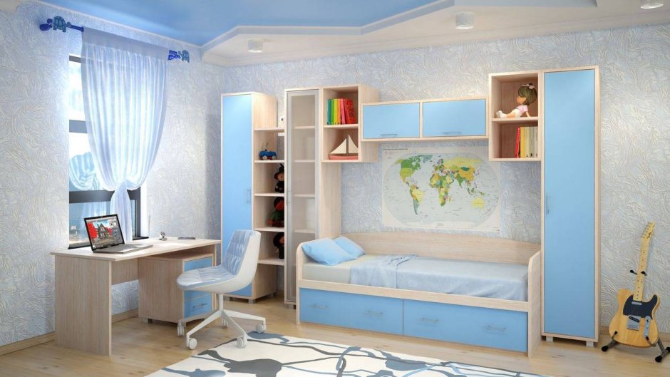 Детская стенка с кроватью