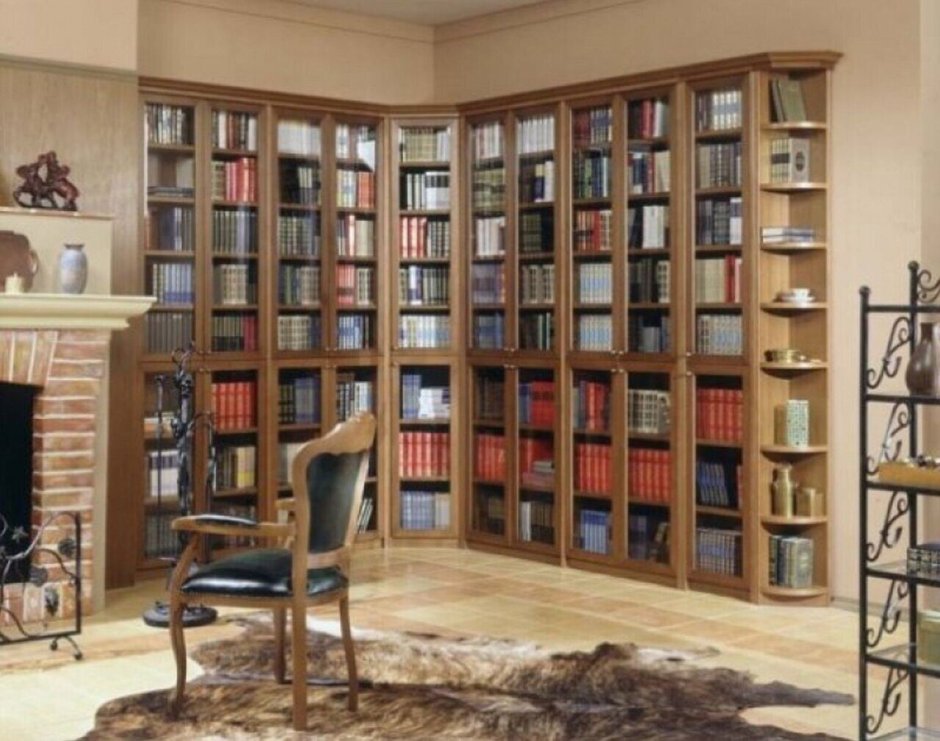 Угловой книжный шкаф
