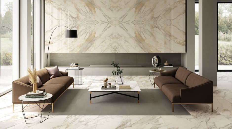 Керамогранит Caesar Anima ever Apuan Gold 160x320 Silk RT