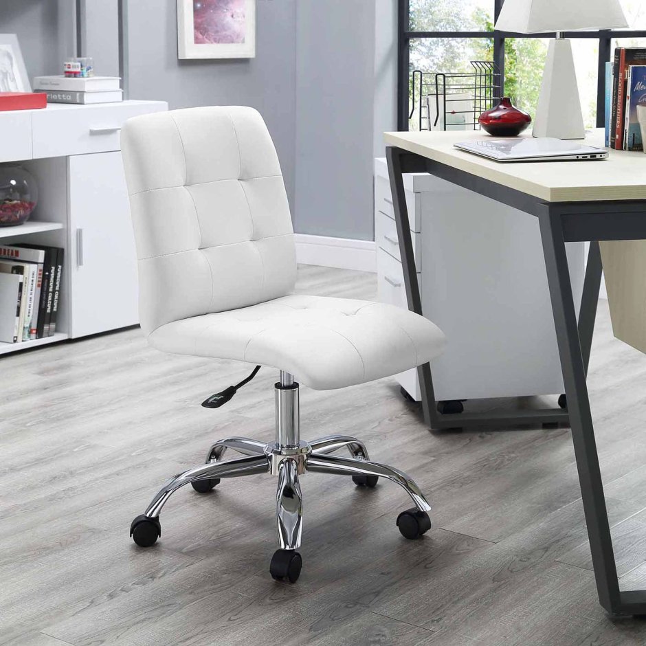 Prim Armless Mid back Office Chair White