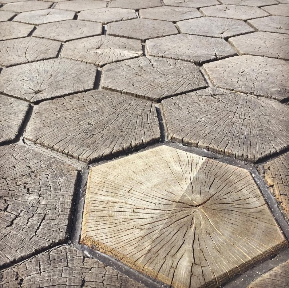 Тротуарная плитка из дерева