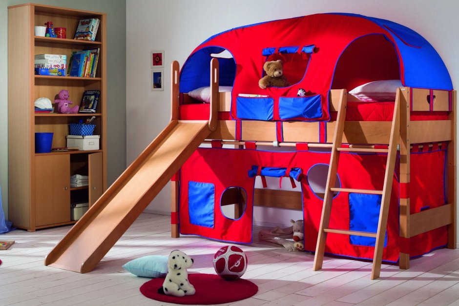 Детская кровать игровая с горкой Cilek Playhouse