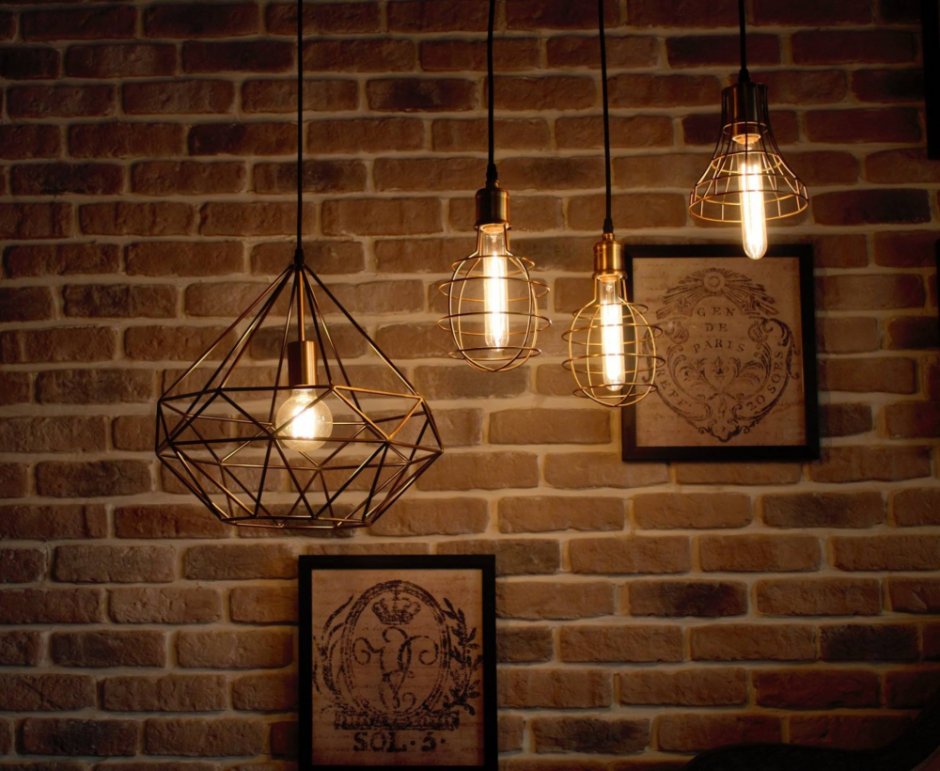Люстра Rustic 3-Light Metal Cage Grey Pendant Lamp Loft Concept