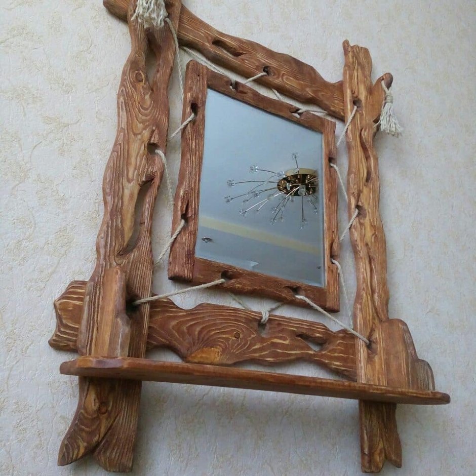 Зеркало из состаренного дерева
