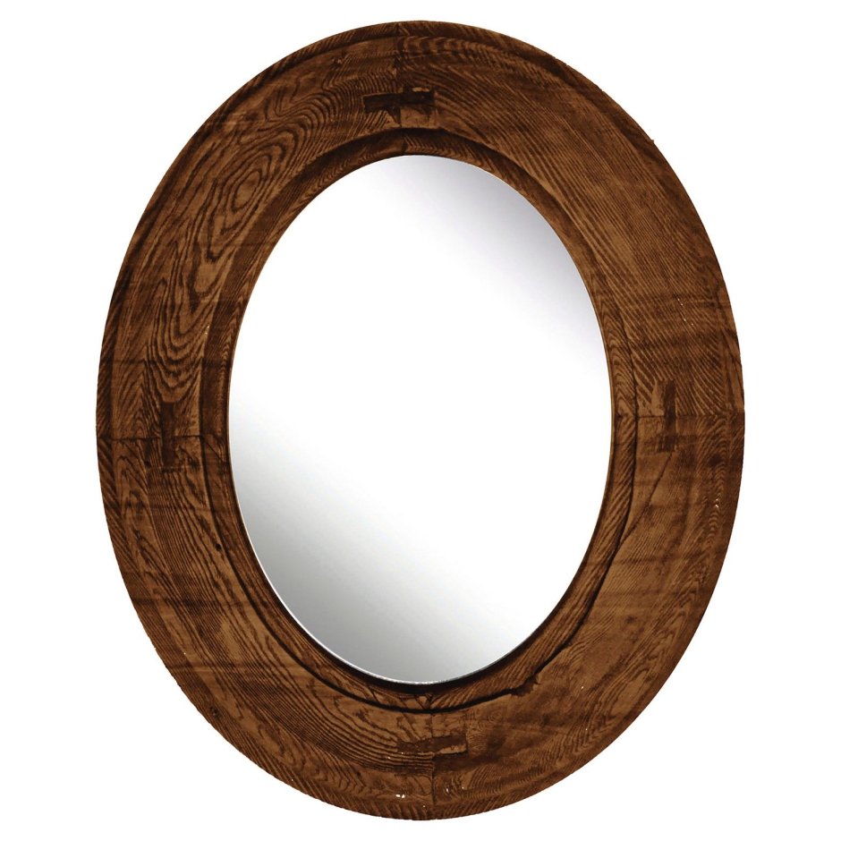 Овальное деревянное зеркало