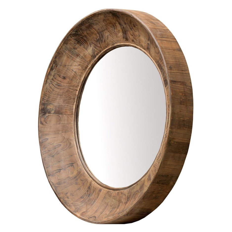 Овальное зеркало с деревянной рамой