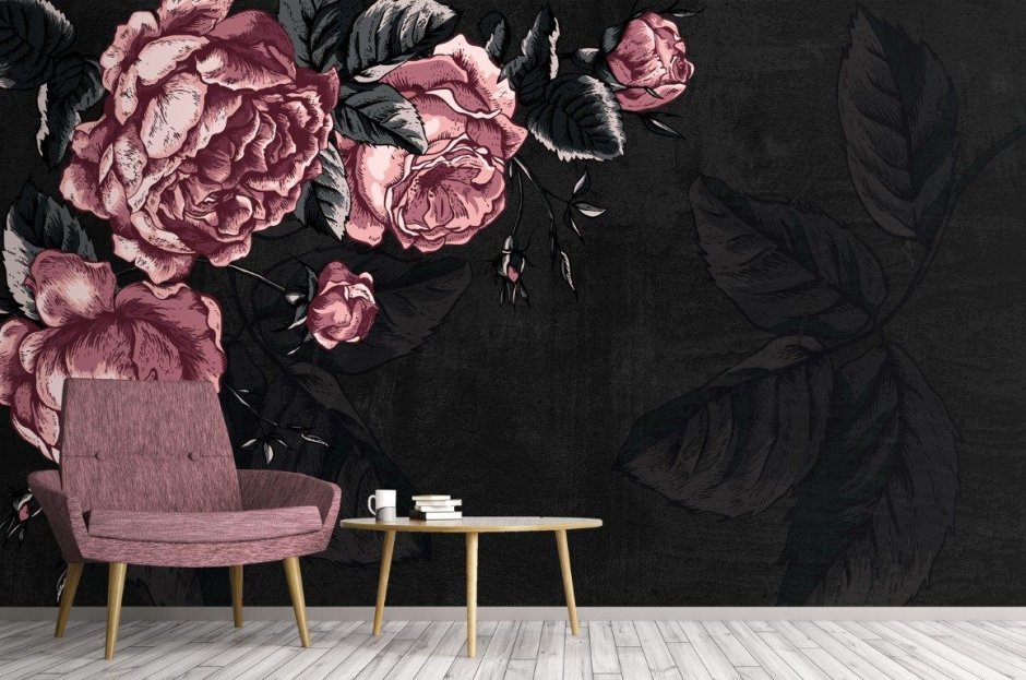 Blue Peony Wall Wallpaper