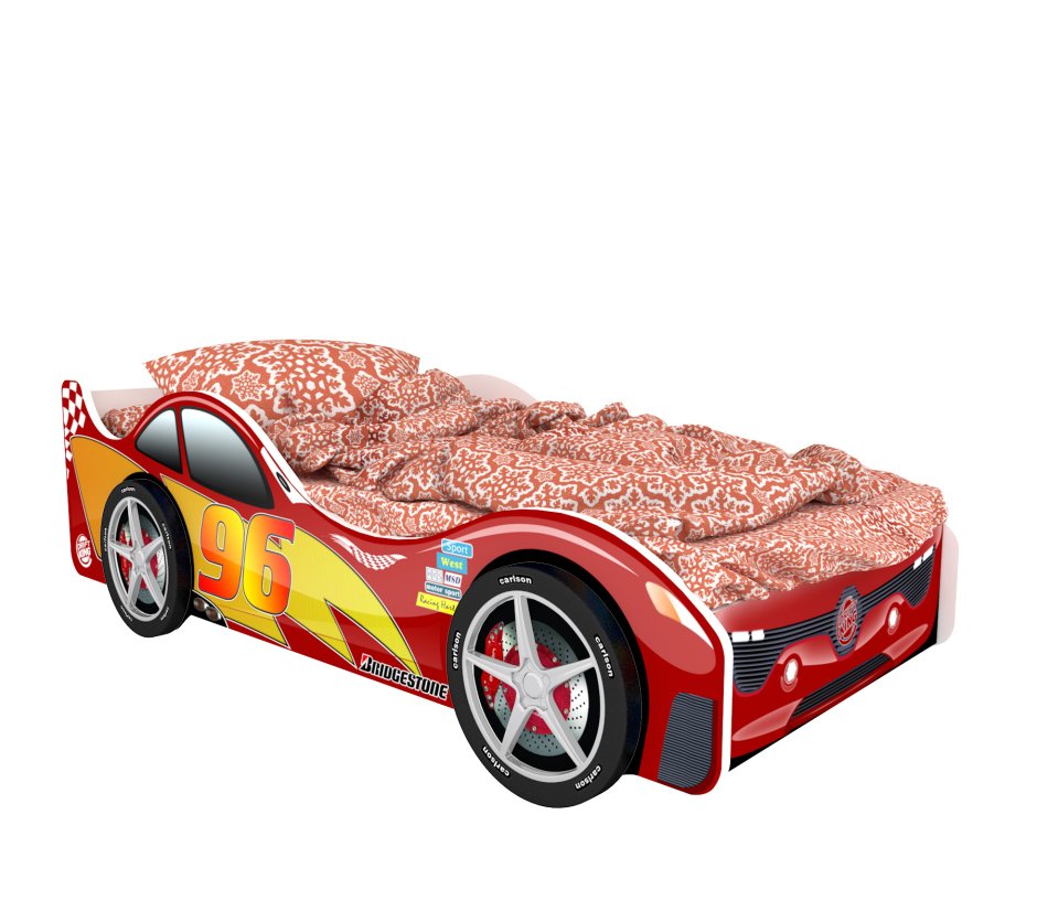 Кровать машинка Ferrari 174*105*49 (см 0,8*1,6) желтая Карлсон