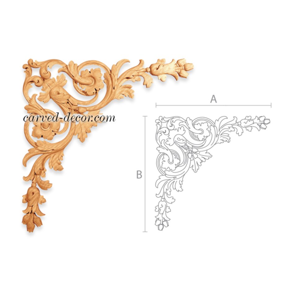 Трафарет резьба по дереву угловая