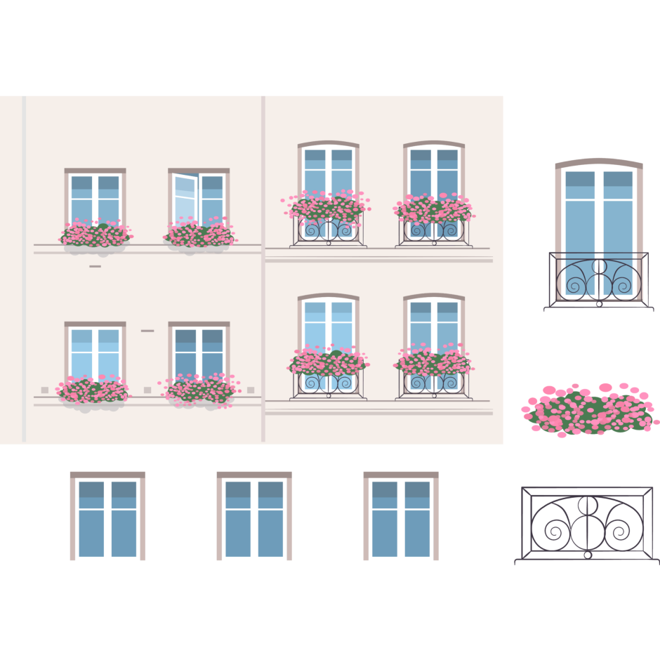 Французский балкон вектор