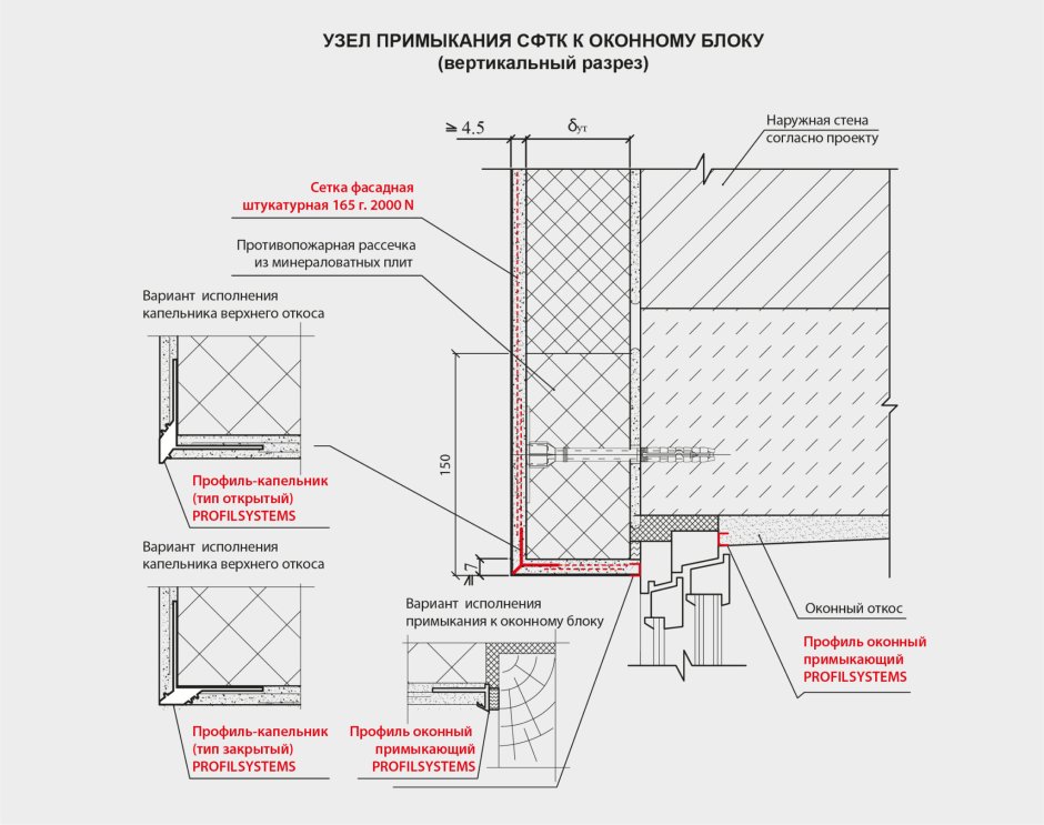 Оконный блок узел чертеж