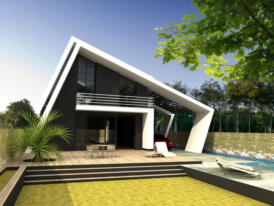 Проекты одноэтажных домов с односкатной крышей