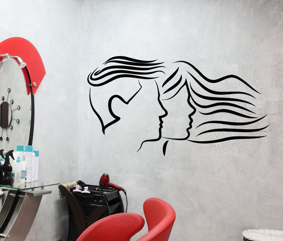 Декорация стен в парикмахерской