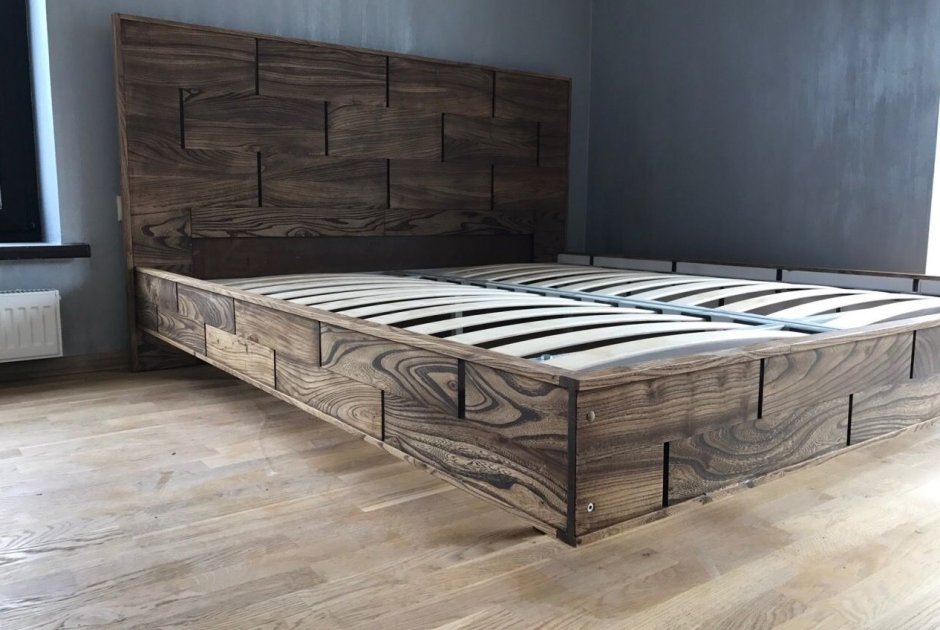 Кровати из массива дерева в стиле лофт