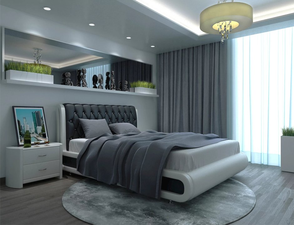 Кровать в стиле Сканди