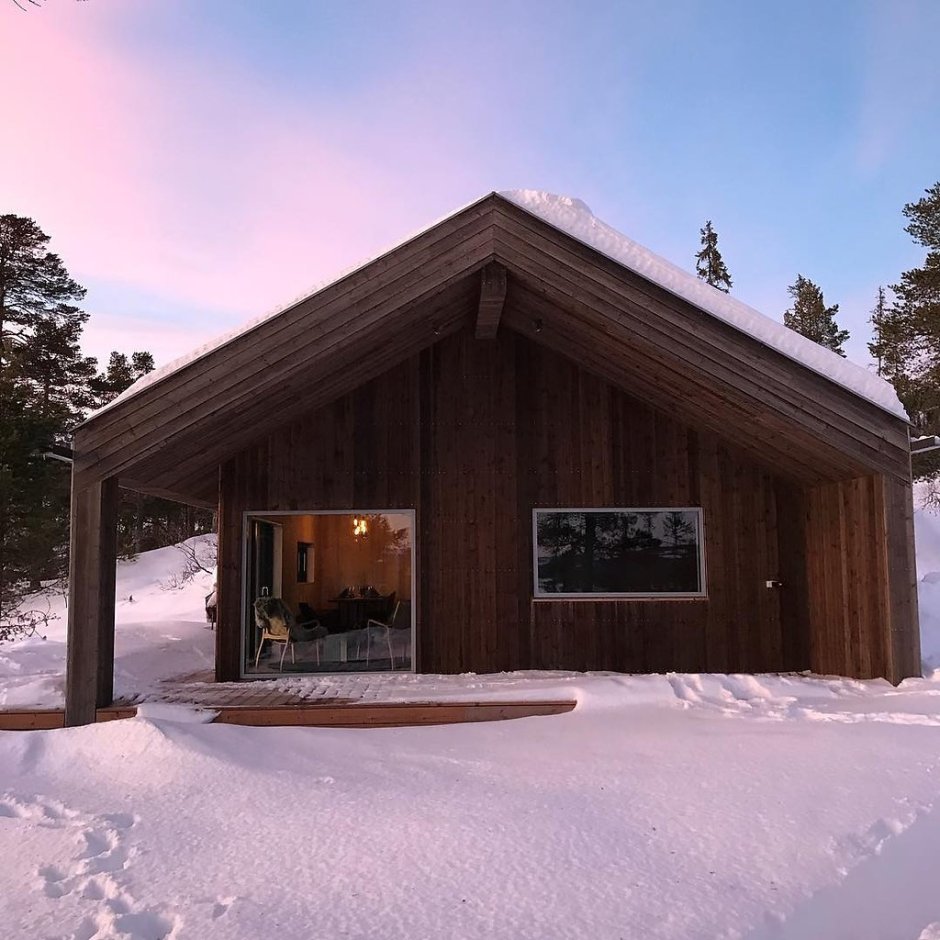 Скандинавский дом зимой