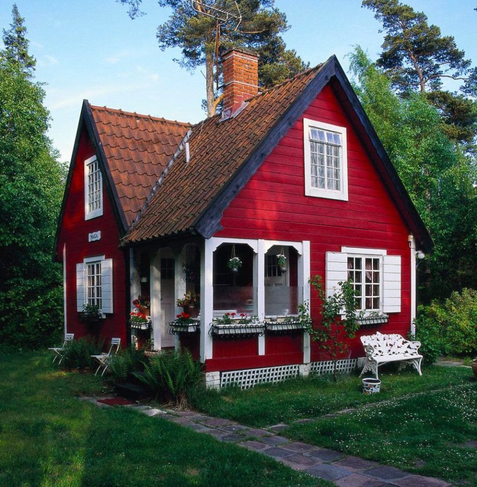 Традиционный сельский дом Швеция
