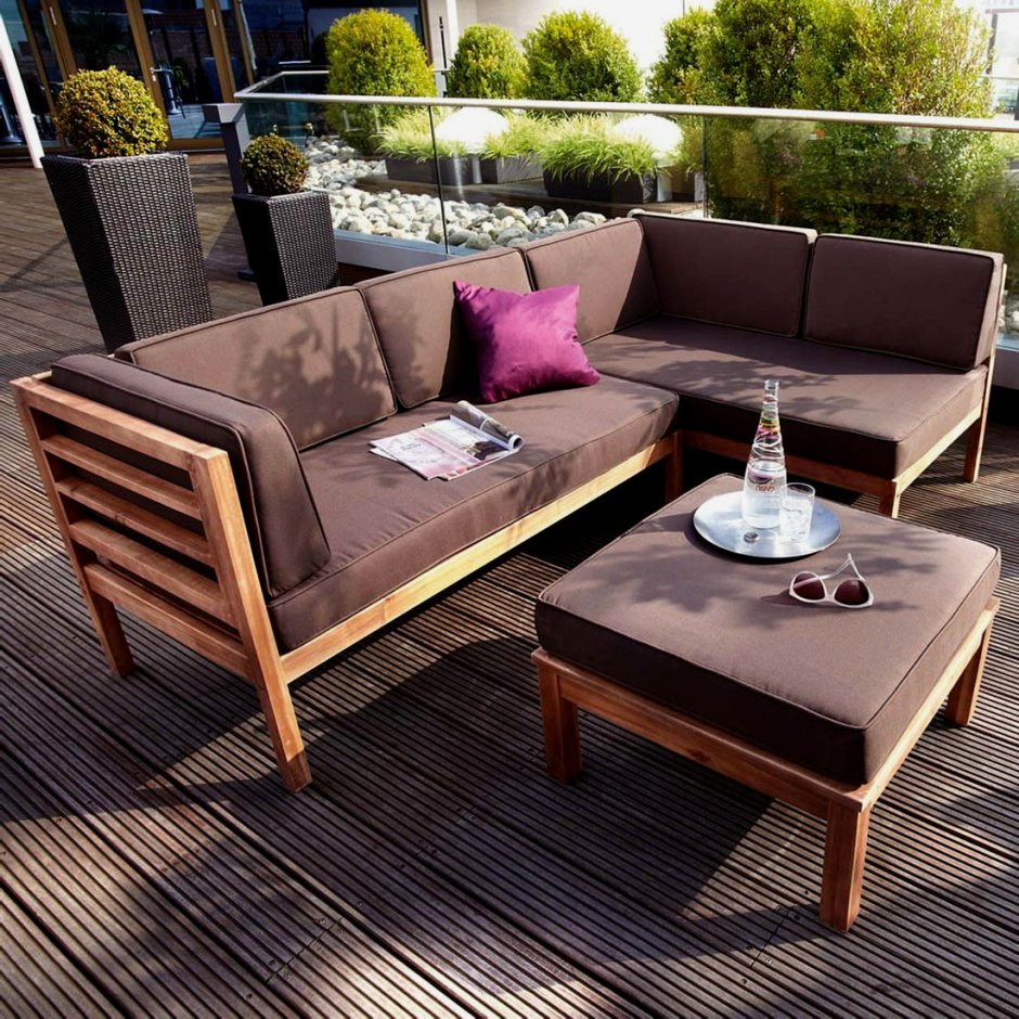 Lounge Gartenmöbel Holz Metal