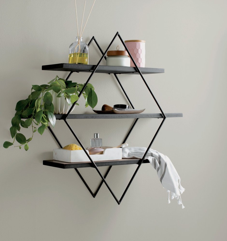 Навесная - настенная полка для цветов в стиле Loft (Wall Shelf - 28)