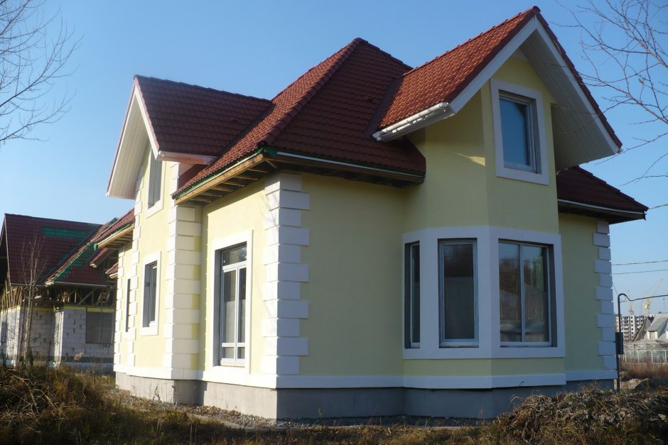 Фасады штукатурка загородных домов
