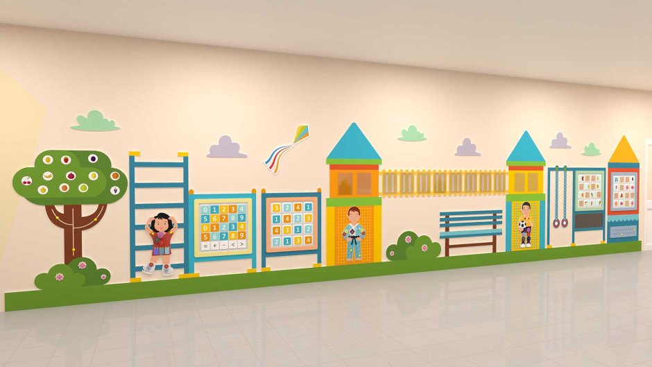 Стеновые панели для детского сада городская среда