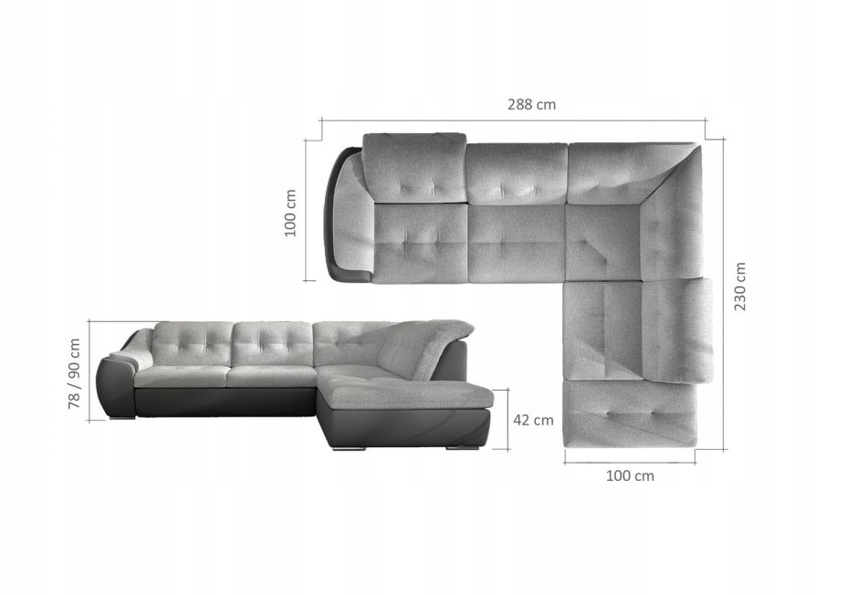 Диван Estelio коллекция Evoque комплектация Corner Sofa (угловой диван модуль 5+10)