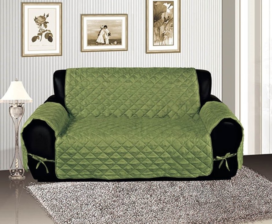 Накидка на диван зеленая