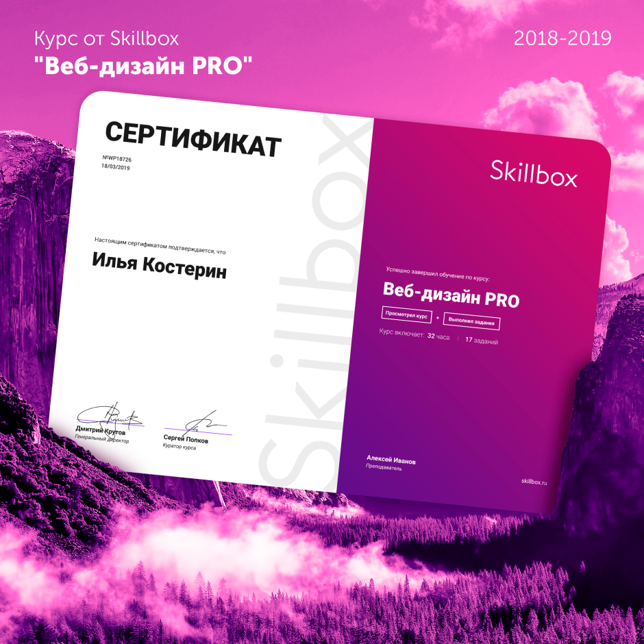 Сертификат Skillbox