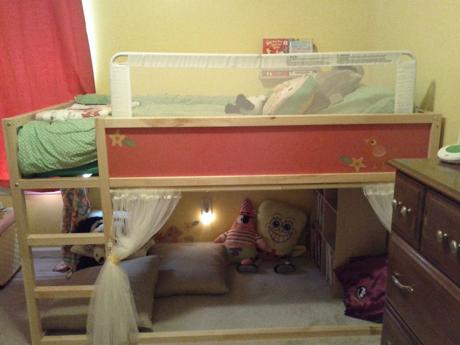 Икеа кровать чердак детская Кюра
