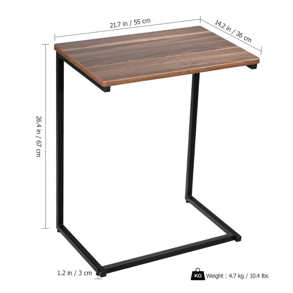 Rian Риан придиванный столик, черный55x40 см