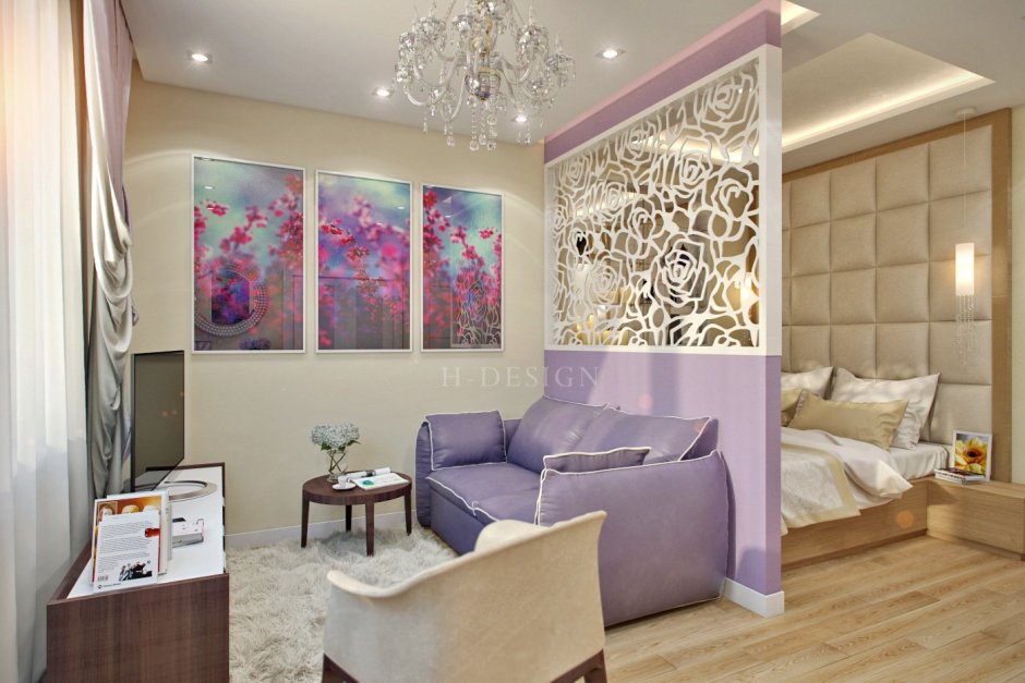 Перегородка для зонирования спальни