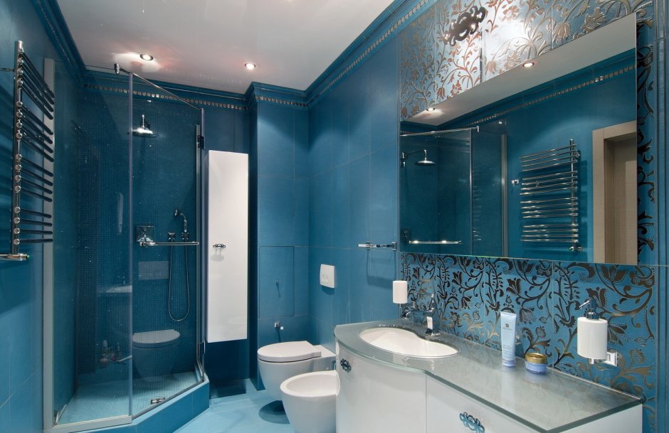 Синяя ванная комната