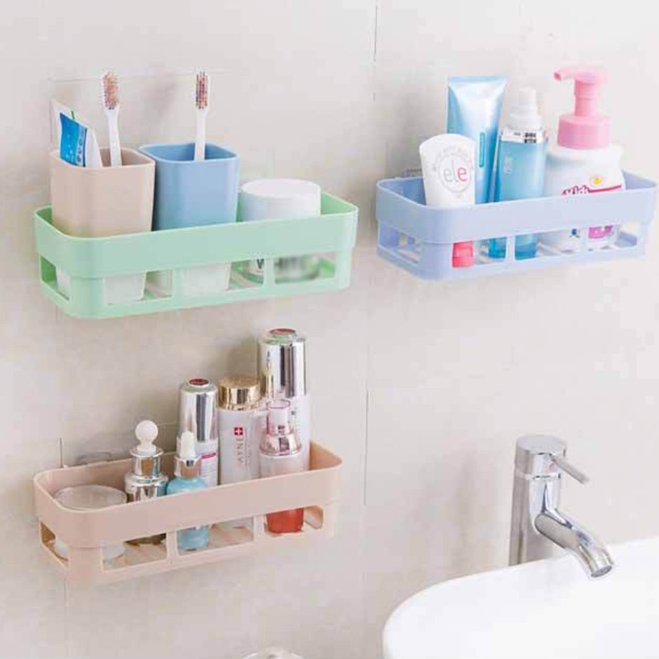 Пластиковые полочки для ванной