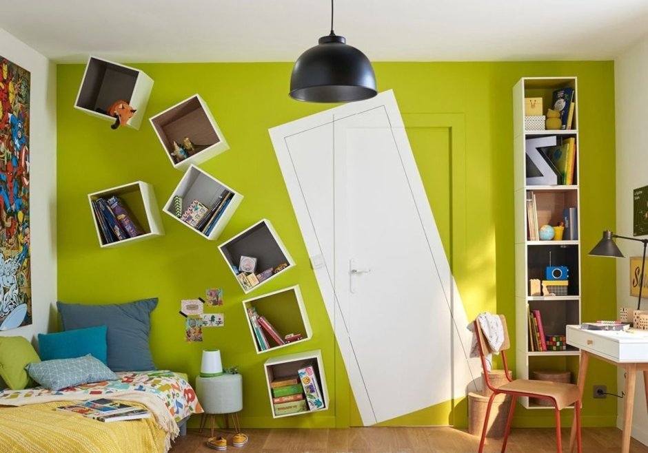 Крашеные стены в интерьере