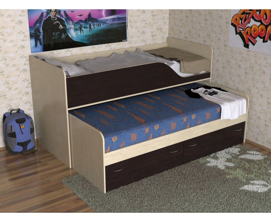Кровать для двоих Одноэтажная