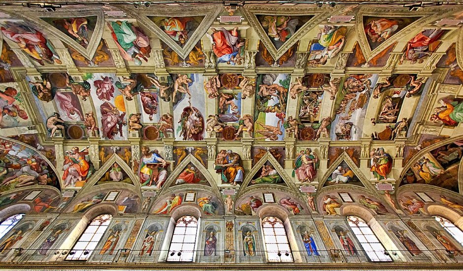 Микеланджело плафон Сикстинской капеллы