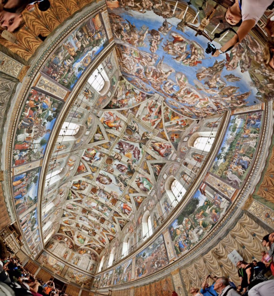 Фреска Микеланджело в Сикстинской капелле в Риме