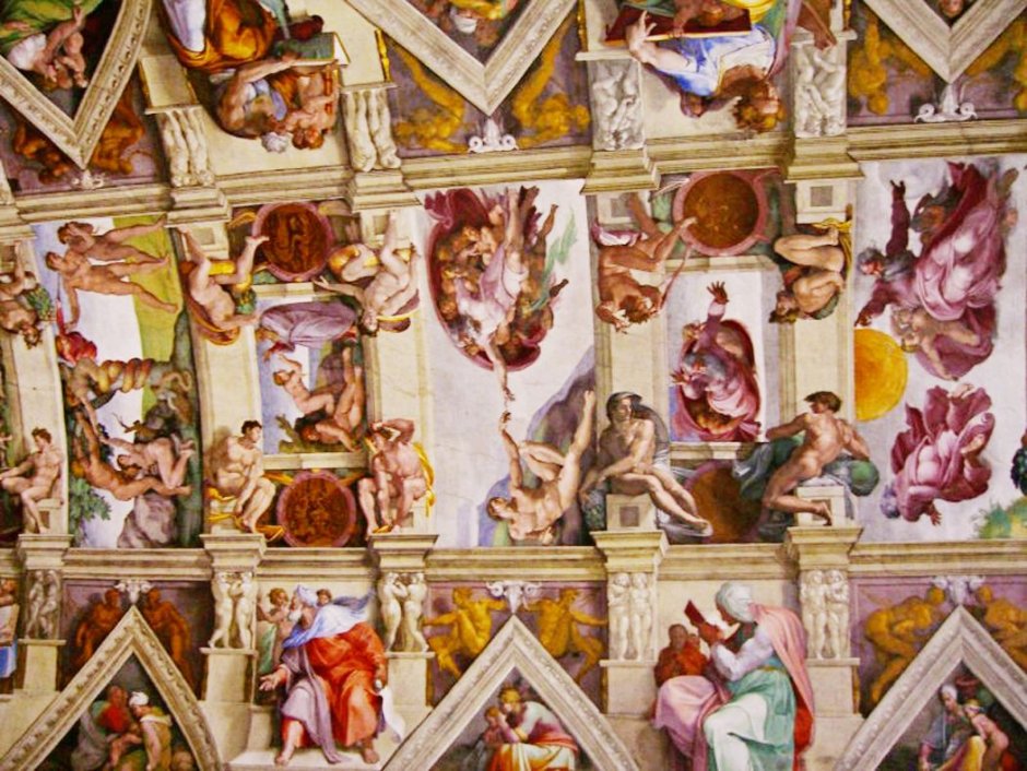 Микеланджело потолок Сикстинской капеллы