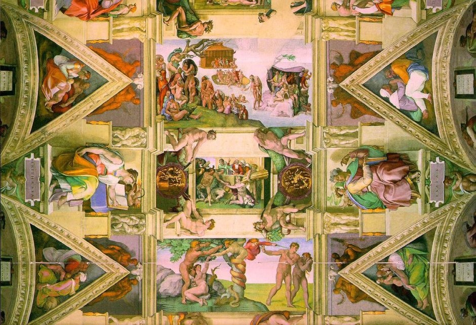 Фрески алтаря Сикстинской капеллы Микеланджело