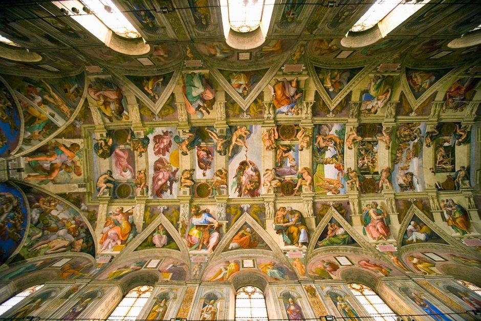Микеланджело росписи свода Сикстинской капеллы Сотворение мира