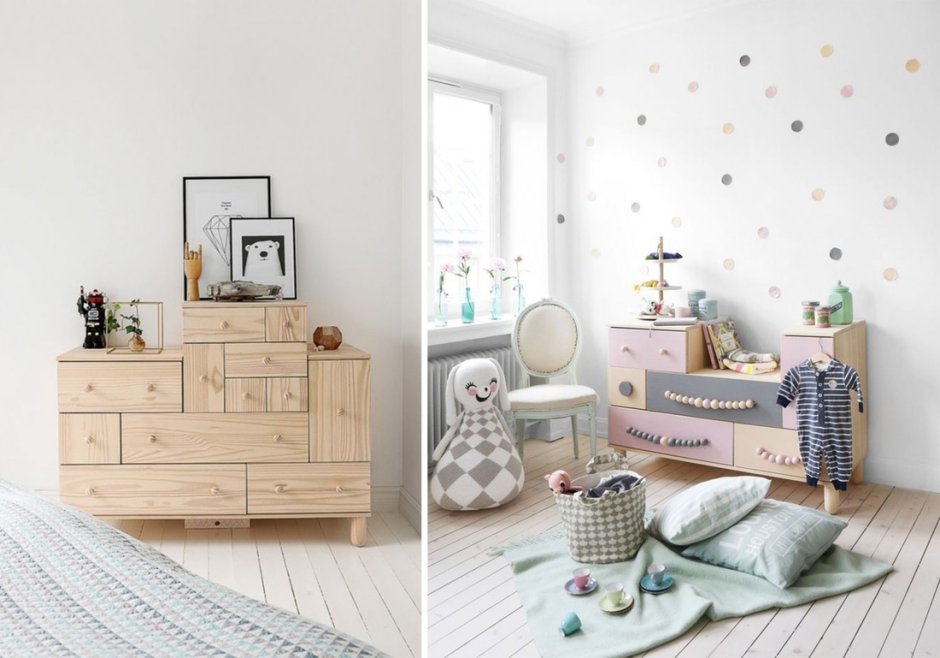 Детские обои на стену в стиле ikea
