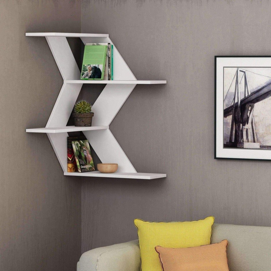 Угловые книжные полки