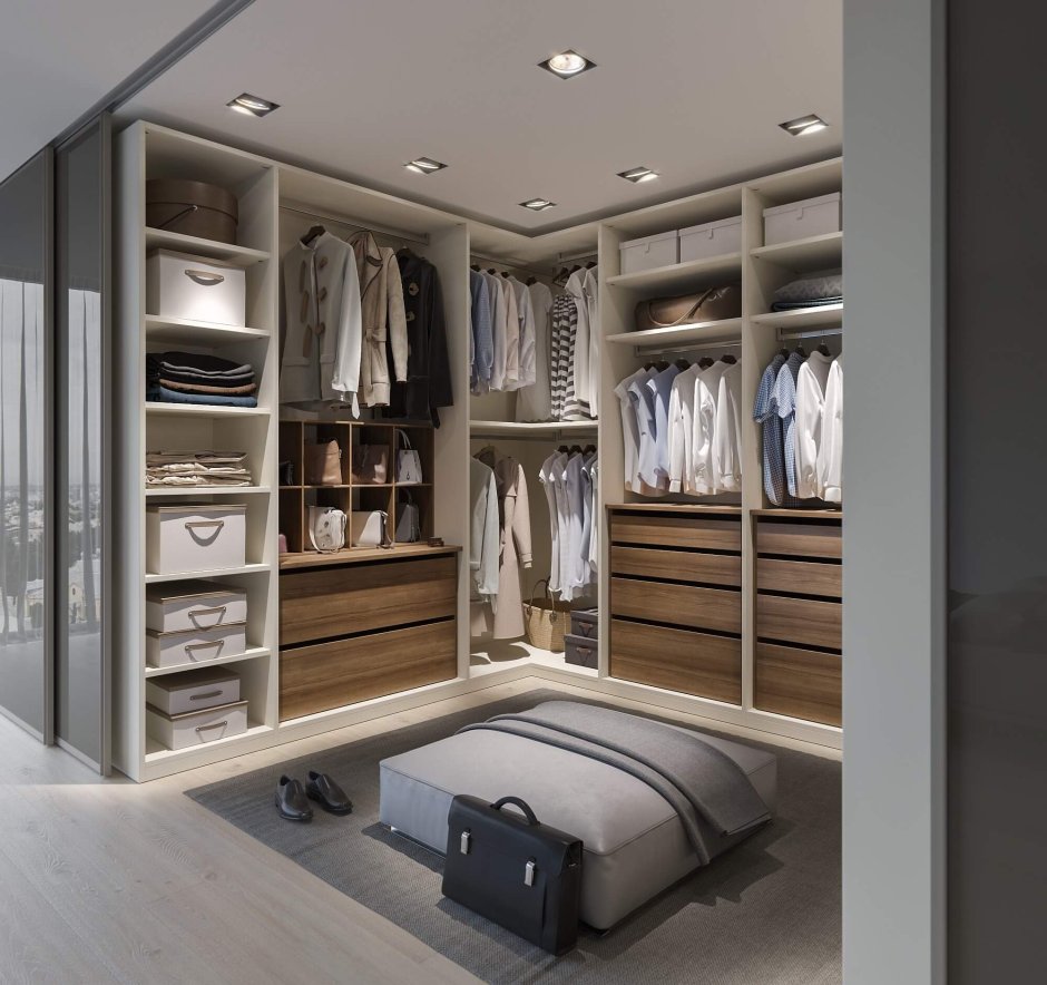 Шкаф гардероб горизонтальный в интерьере