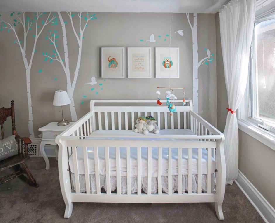 Детская комната для новорожденных тройняшек