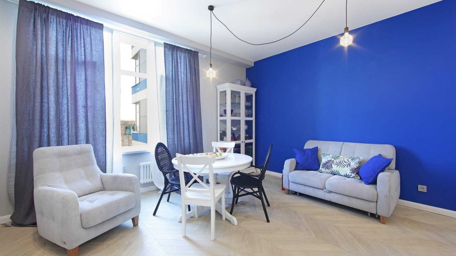 Синий цвет в интерьере квартиры