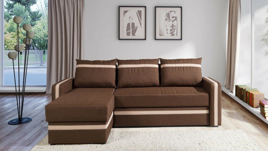 Современный угловой диван кровать