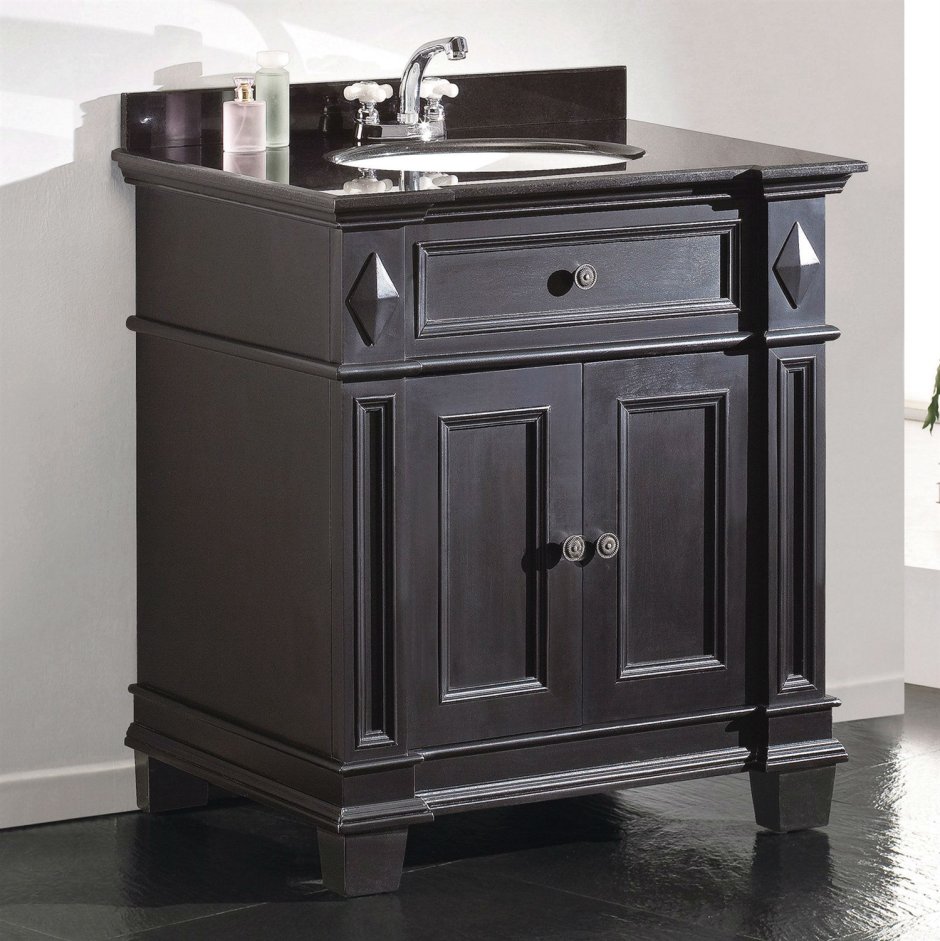 Мебель для ванной черного цвета