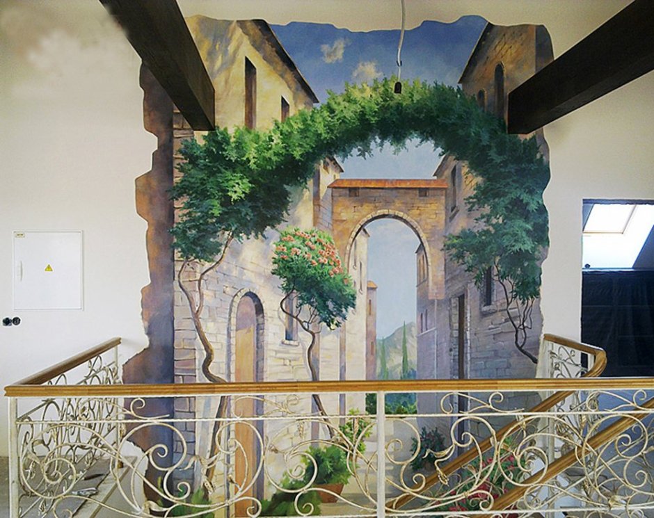 Фасадная роспись частных домов