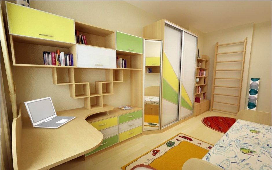 Мебель для детской комнаты мальчику школьнику