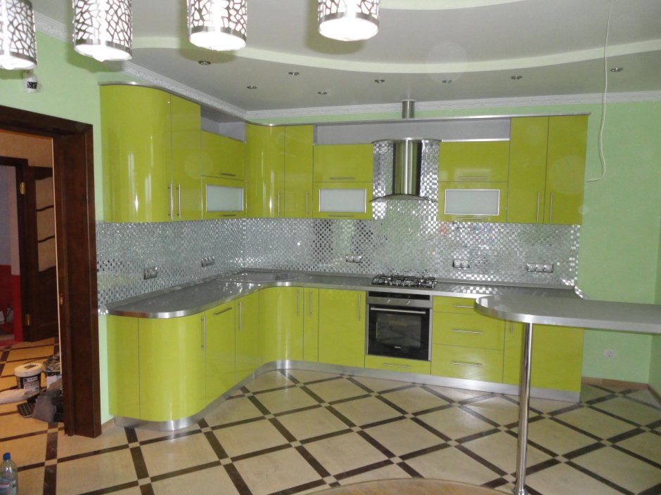 Угловая кухня эмаль